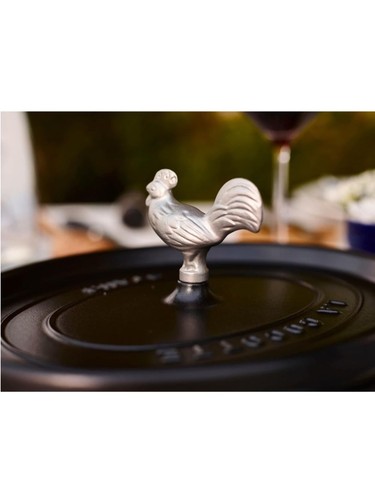 Staub animal rooster knob - animal,